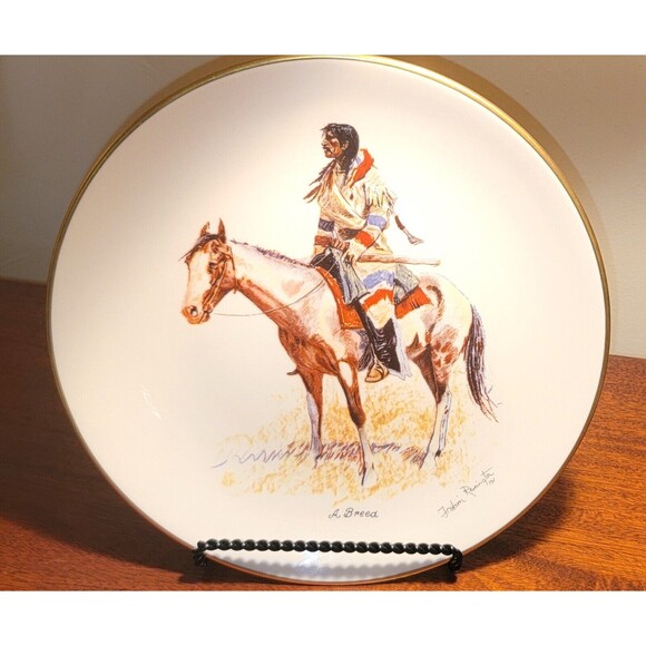Frederic Remington, Retired piece, A Breed Signed on Gorham china w 22K gold - Picture 1 of 10